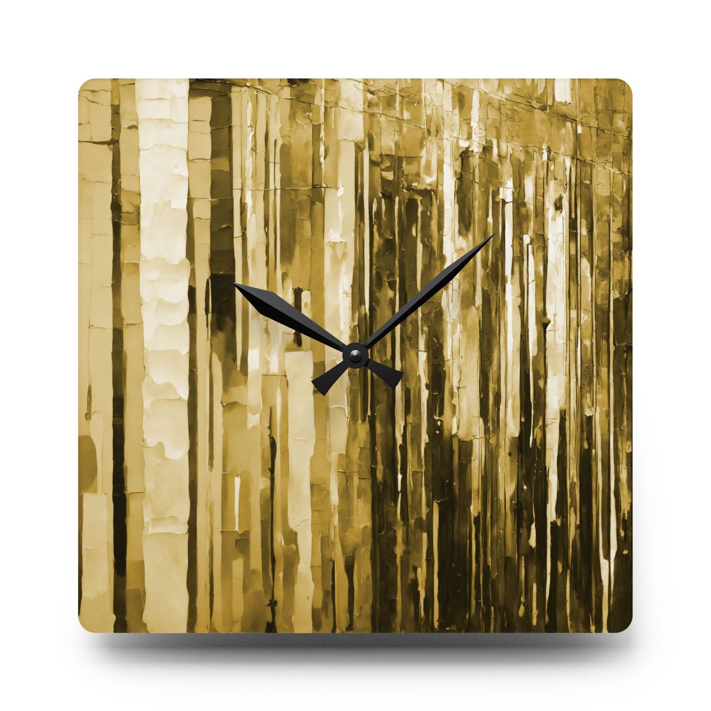 Striped Light Brown Acrylic Wall Clock, Round or Square, 10.75" x 10.75"