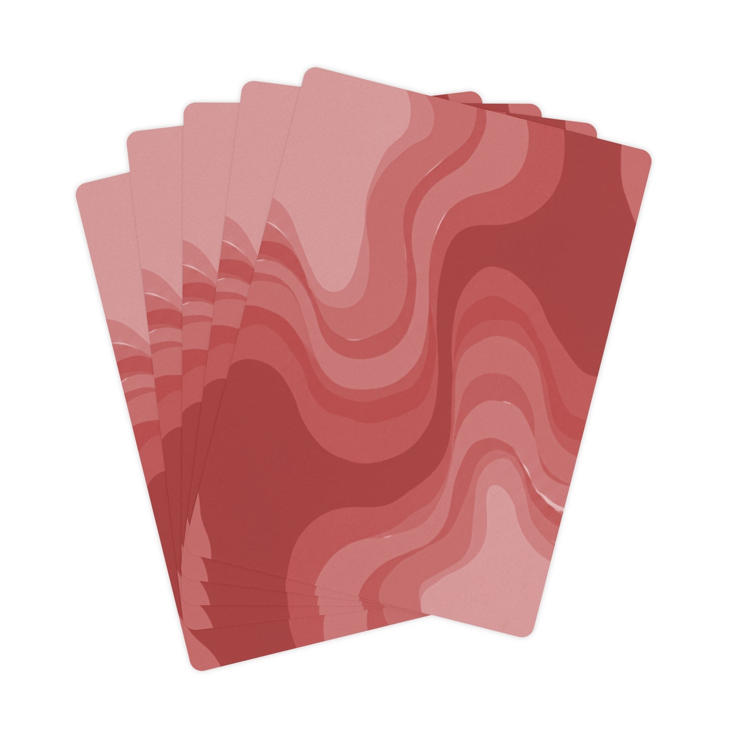 Power Red Wavey Poker Cards