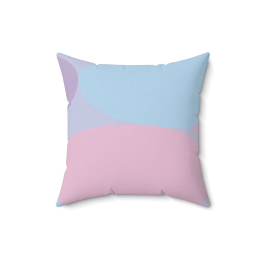 Pastel Purple and Mauve Patches 16" x 16" Faux Suede Square Pillow