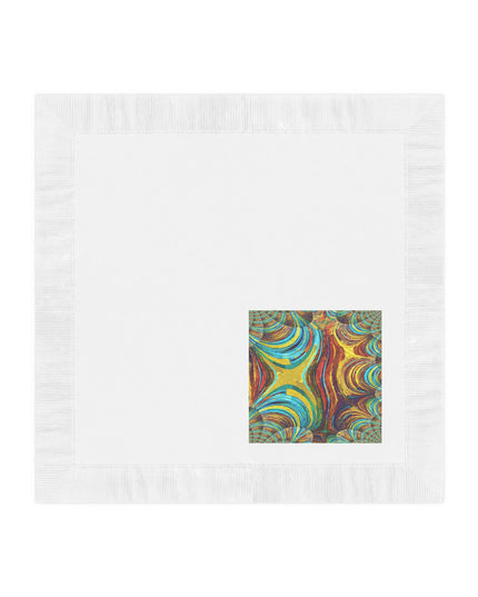 Uzi Spiral Alpha White Coined Napkins, 4.8" x 4.8"
