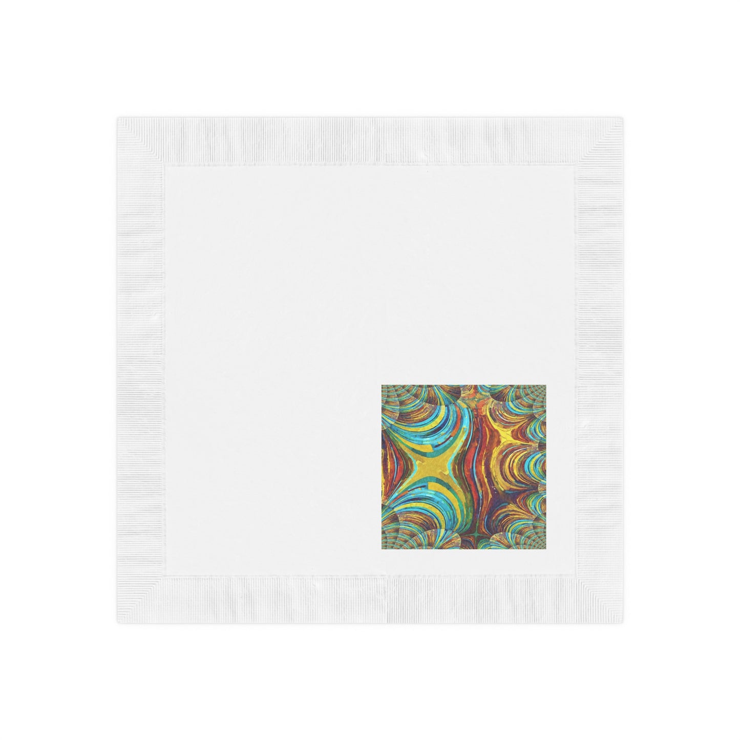Uzi Spiral Alpha White Coined Napkins, 4.8" x 4.8"