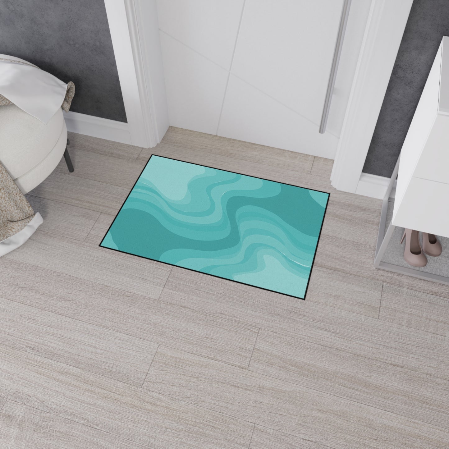 Tif Green Wavey 24" x 36" Heavy Duty Floor Mat