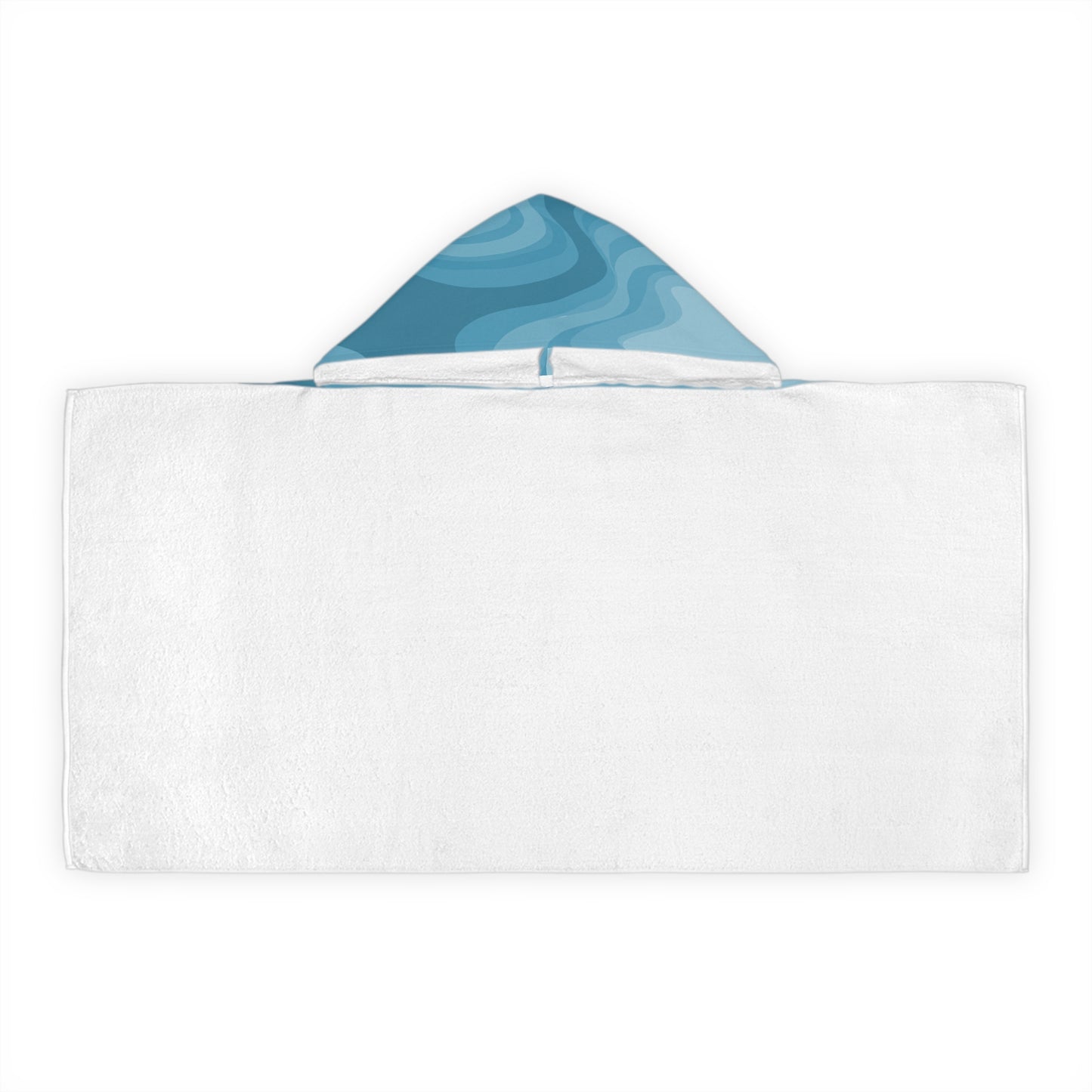 Sky Blue Wavey Youth Hooded Towel, 24" x 48"