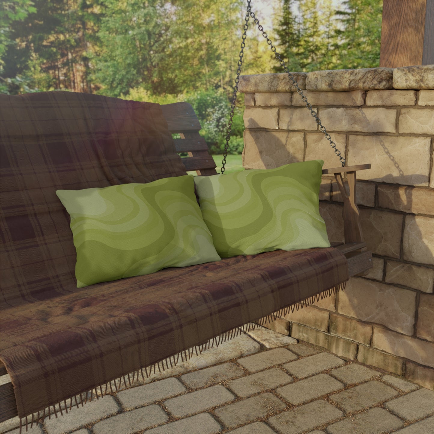 Lemon Wavey 20" x 14" Outdoor Pillow