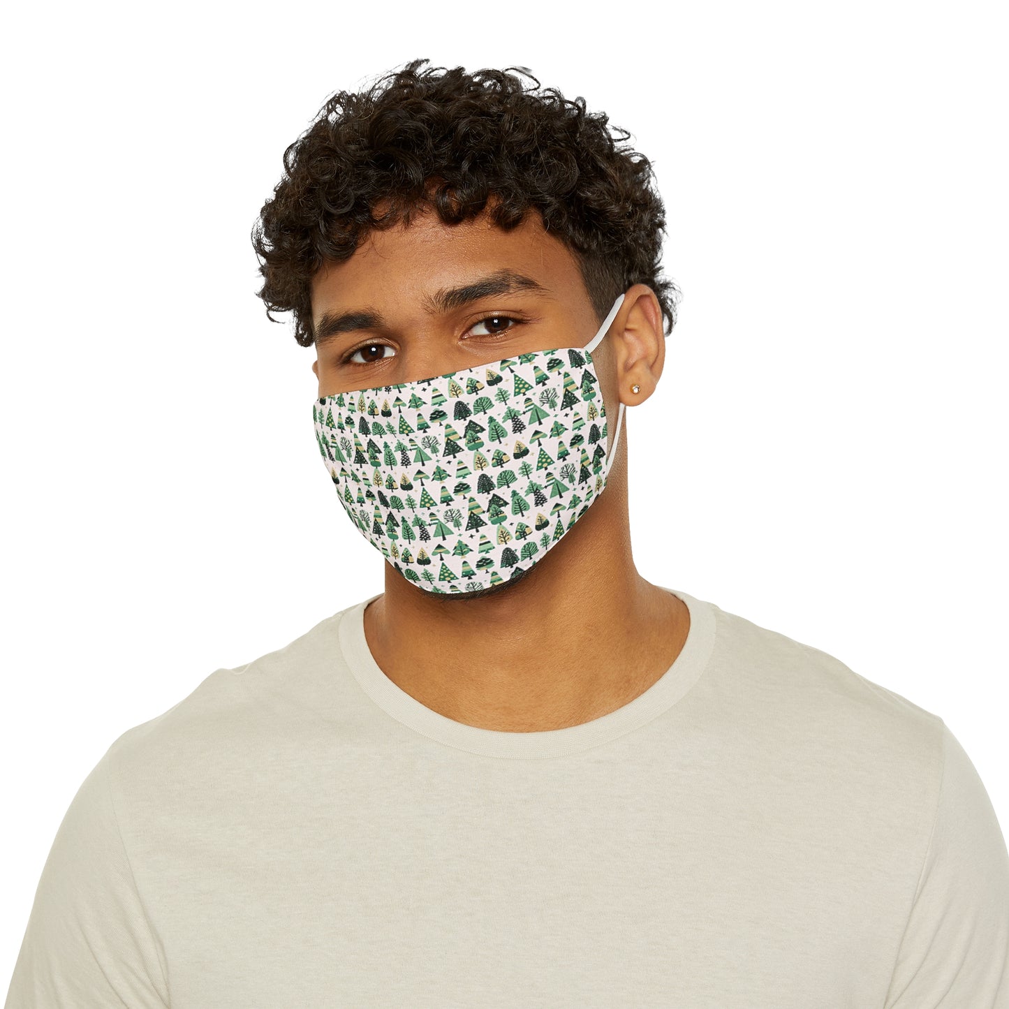 Mini Vintage Green Trees Snug-Fit Polyester Face Mask