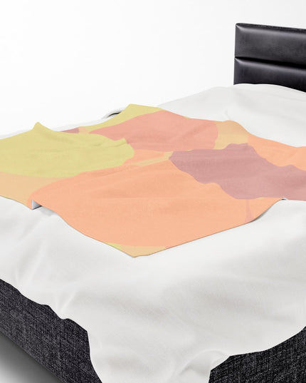 Pastel Hot Peach Patches Velveteen Plush Blanket, 50" x 60"