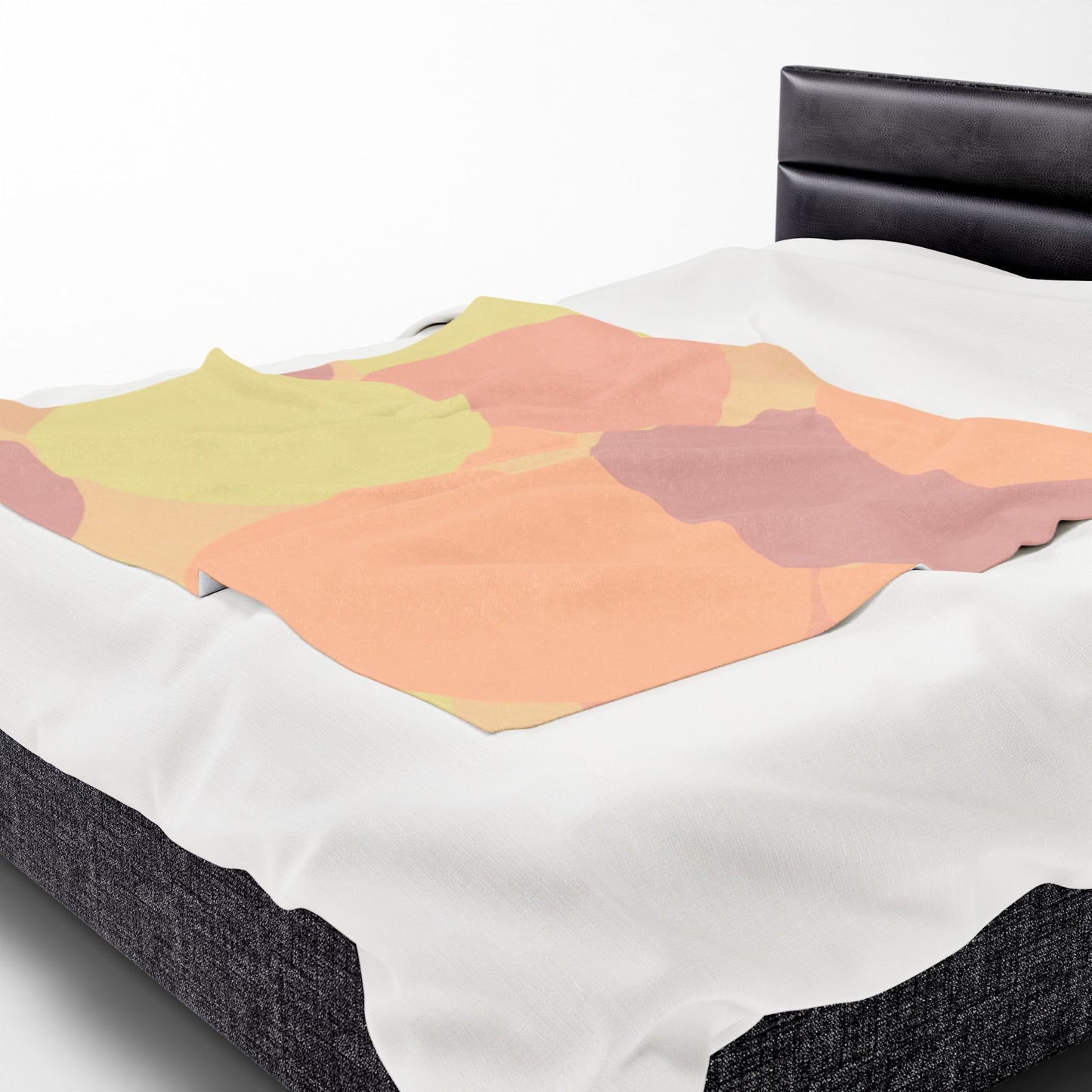 Pastel Hot Peach Patches Velveteen Plush Blanket, 50" x 60"