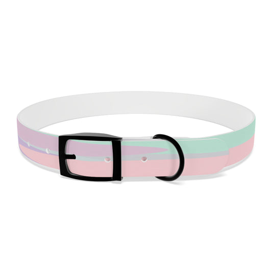 Pastel Peach and Soft Green Patches Extra Large Dog Collar