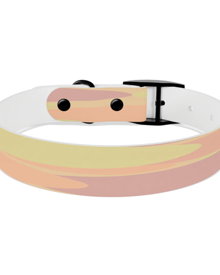 Pastel Hot Peach Patches Medium Dog Collar