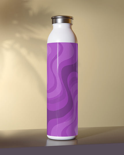 Wavey Purple Wavey Slim Water Bottle, 20 oz White