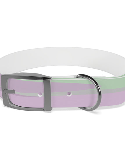 Pastel Lavender Purple and Soft Green Patches Medium Dog Collar