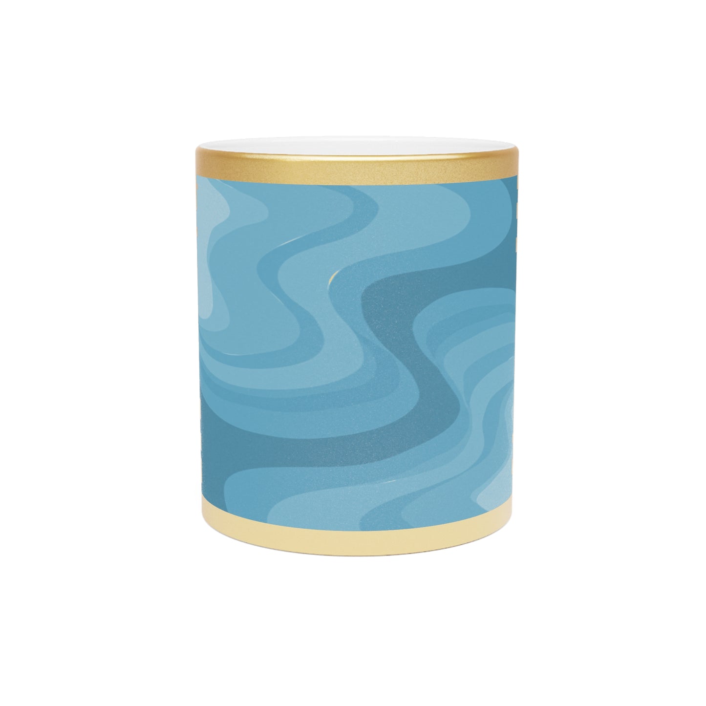 Sky Blue Wavey 11 oz Metallic Mug (Silver\Gold)