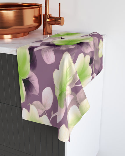 Lime Lavender Floral Bunch Hand Towel, 16" x 28"