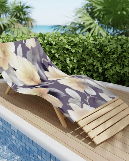 White Blush Floral Bunch Beach Towel, 30" x 60"