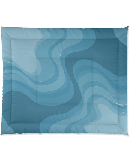 Sky Blue Wavey 104" × 88" Comforter