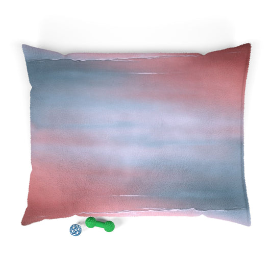 Gray Sea Pink Fog 50" × 40" Pet Bed