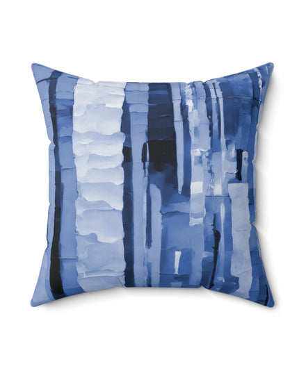 Striped Deep Blue 18" x 18" Faux Suede Square Pillow