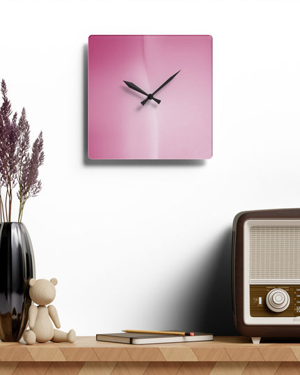 Pink Blush Fade Acrylic Wall Clock, Round or Square, 10.75" x 10.75"