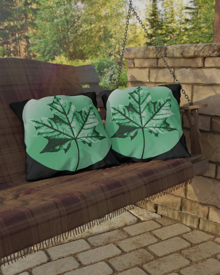 Tif Green Maple Leaf 20" x 20" Outdoor Pillow