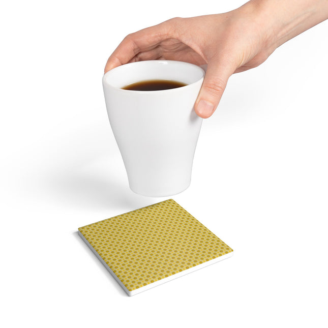 Lemongrass Star-crossed Bodies Square Ceramic Coaster, 4" x 4"