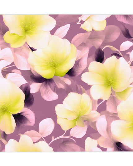 Lemon Blossom Floral Bunch Tablecloth, 55" x 55"