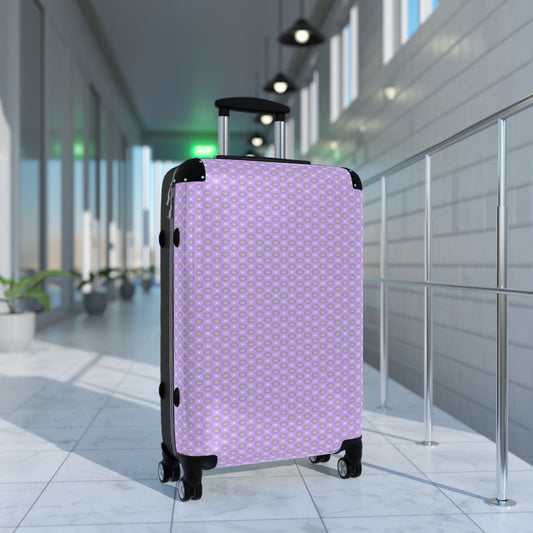 Lavender Star-crossed Bodies Medium Suitcase with built in lock, 4 double-wheels, telescopic handle, and ABS back hard-shell