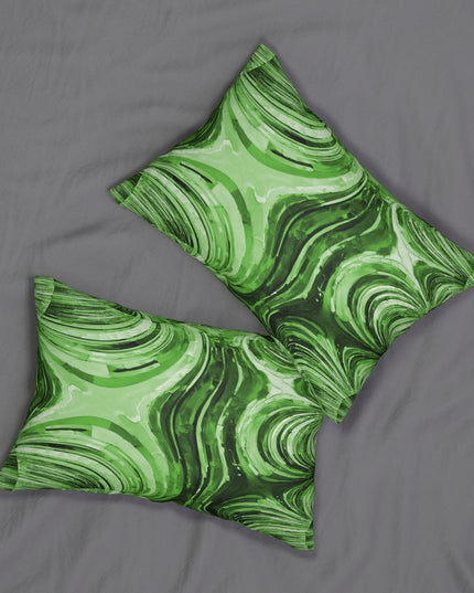 Uzi Spiral Mint Pastel Spun Polyester Lumbar Pillow, 20" x 14"
