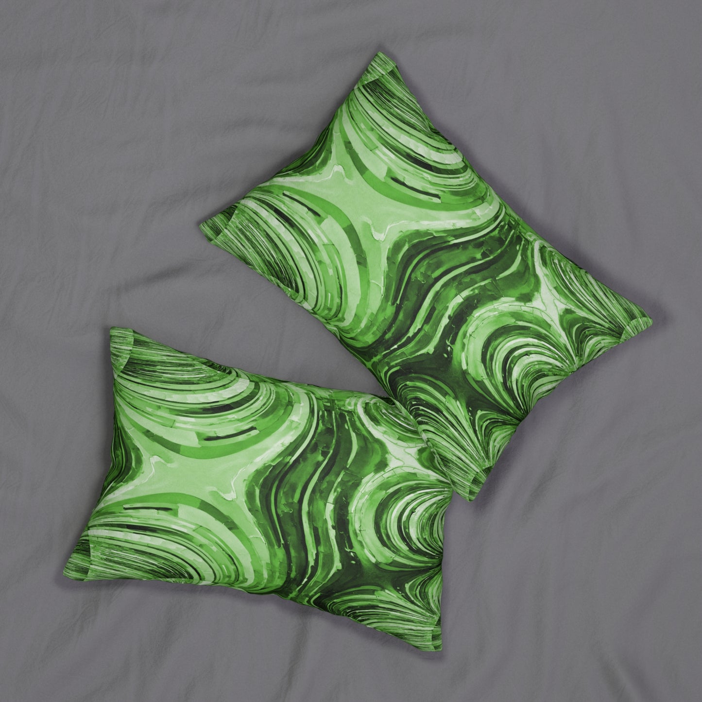 Uzi Spiral Mint Pastel Spun Polyester Lumbar Pillow, 20" x 14"