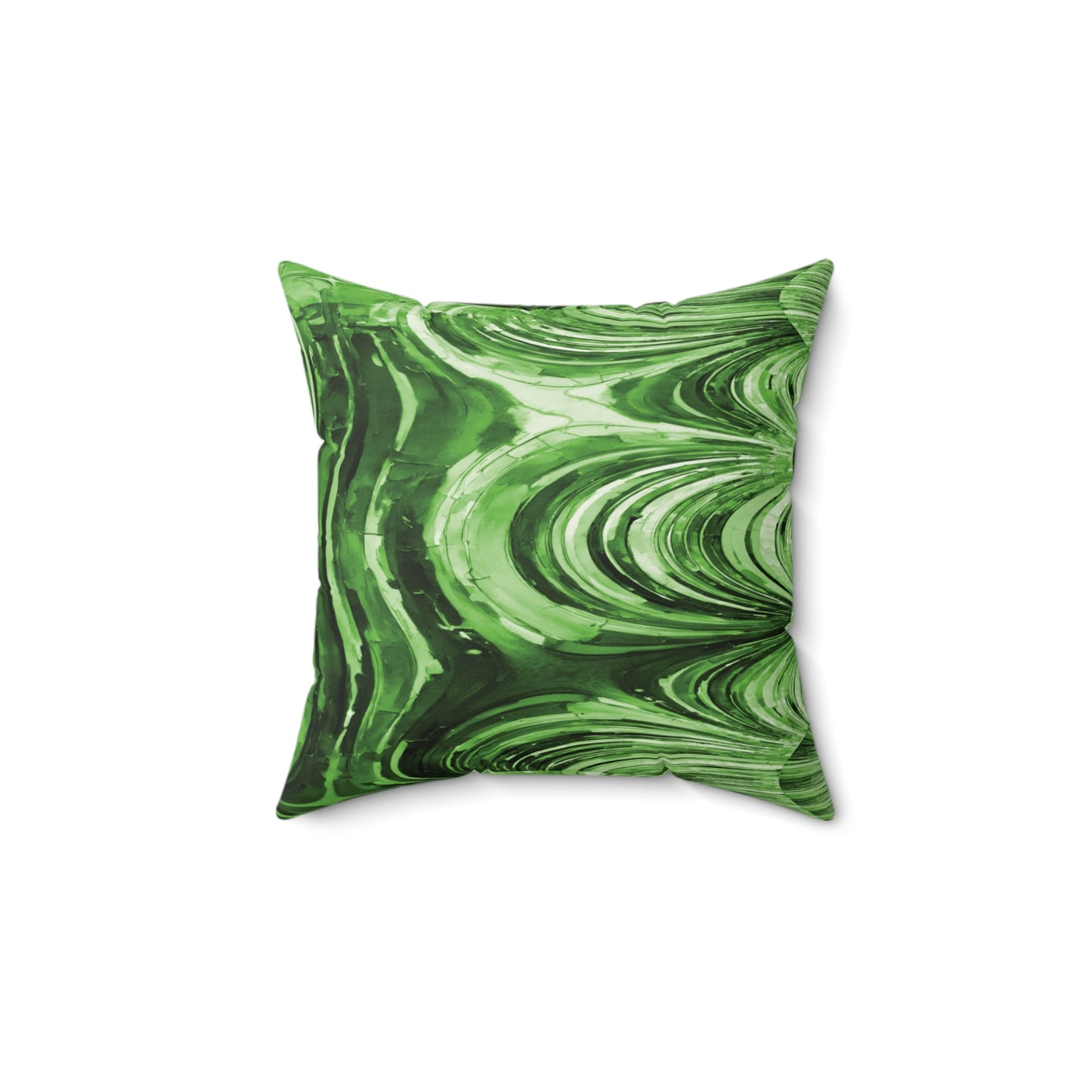 Uzi Spiral Mint Pastel 14" x 14" Faux Suede Square Pillow