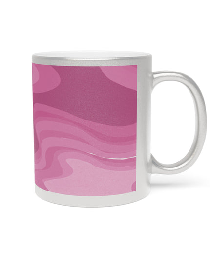 Pinky Mauve Wavey 11 oz Metallic Mug (Silver\Gold)
