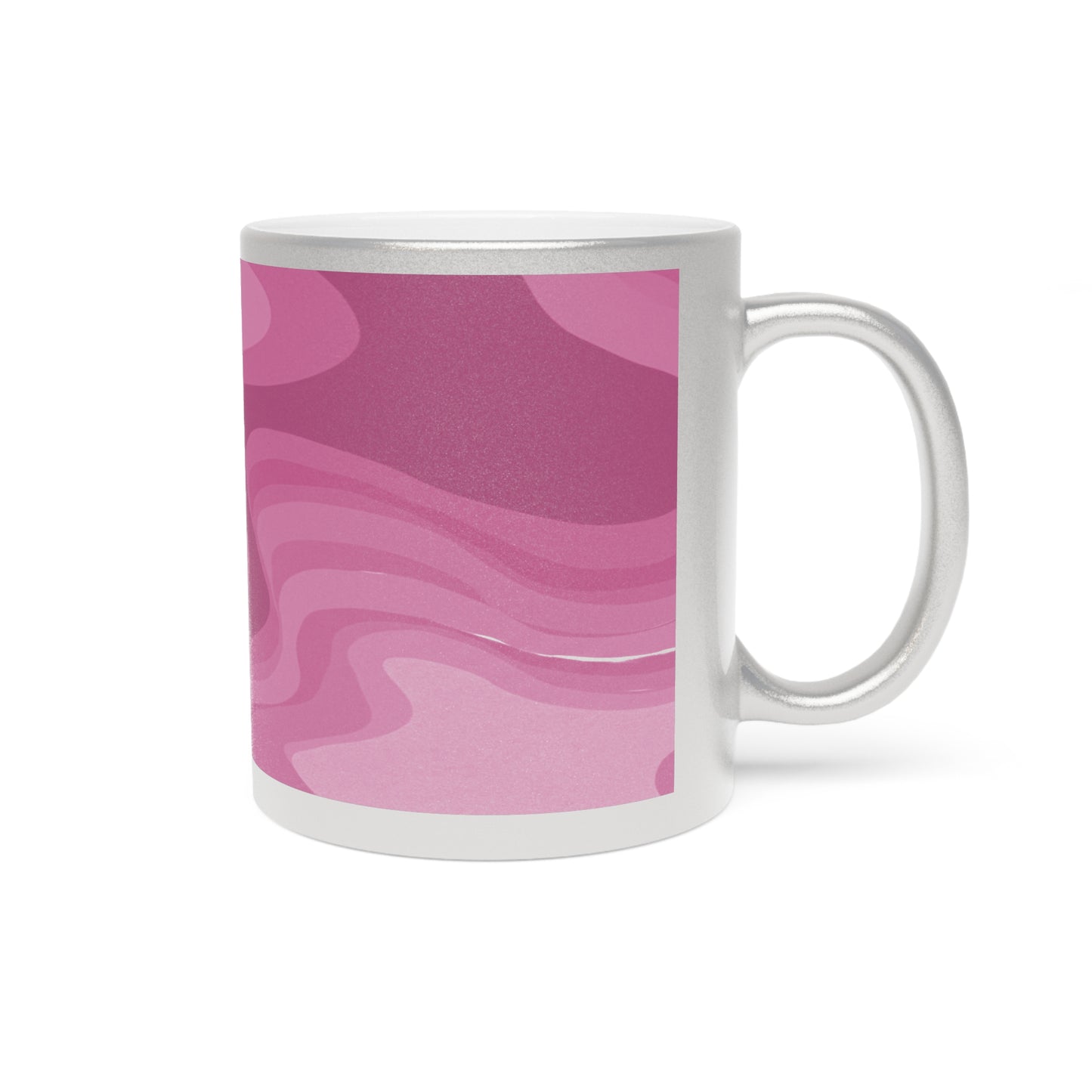 Pinky Mauve Wavey 11 oz Metallic Mug (Silver\Gold)