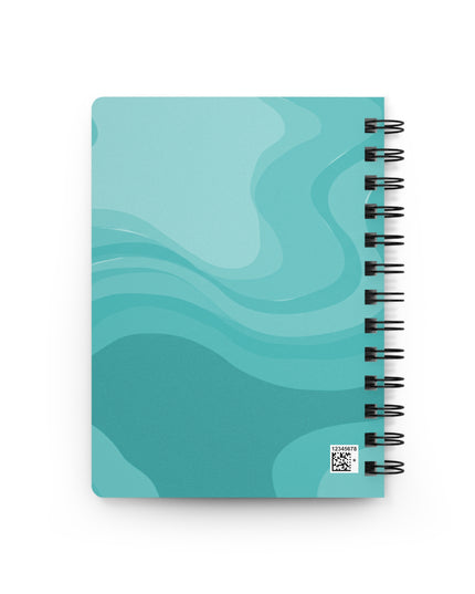 Tif Green Wavey Spiral Bound Journal, 5" x 7" 150 pages