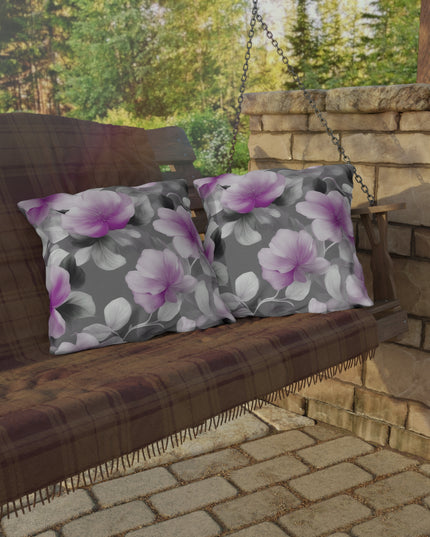 Purple Blossom Floral Bunch 20" x 20" Outdoor Pillow