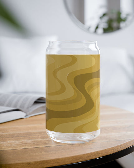 Brown Wavey Sipper Glass, 16oz