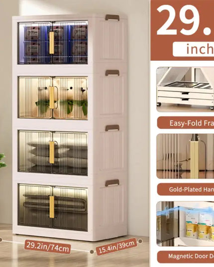Folding Closet Storage Box With Door