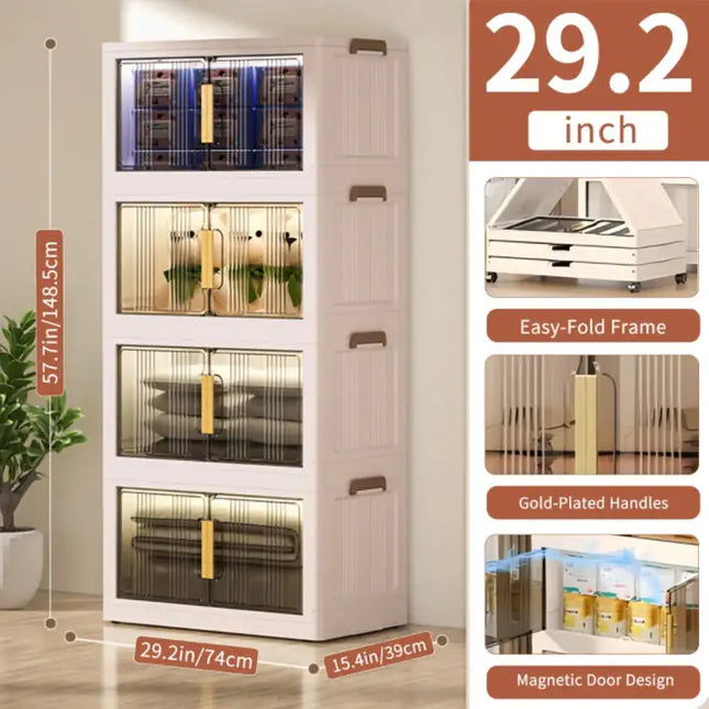 Folding Closet Storage Box With Door
