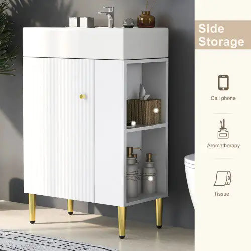 21.6-Inch White Bathroom Vanity
