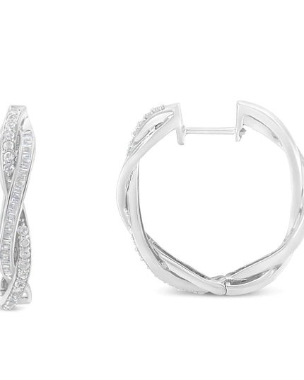 Sterling-Silver Diamond Hoop Earring (0.75 cttw, I-J Color, I2-I3 Clarity)
