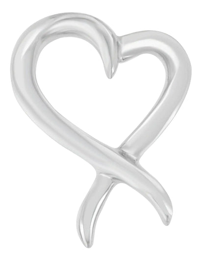 .925 Sterling Silver Open Heart-Shaped Awareness Ribbon Pendant Necklace