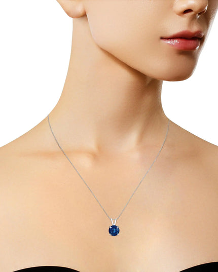 10K White Gold 1/4 Cttw Round Brilliant Cut Lab Grown Diamond 4-Prong Solitaire Pendant Necklace
