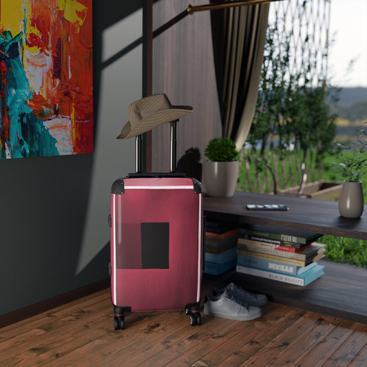 Red Shadow Small Suitcase with built in lock, 4 double-wheels, telescopic handle, and ABS back hard-shell