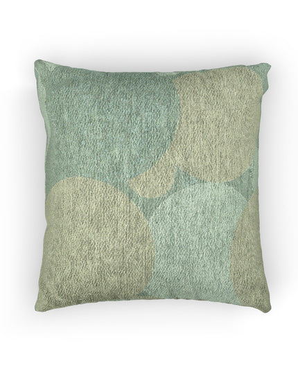 Pastel Blue and Green Patches Woven Pillow, 17" x 18"