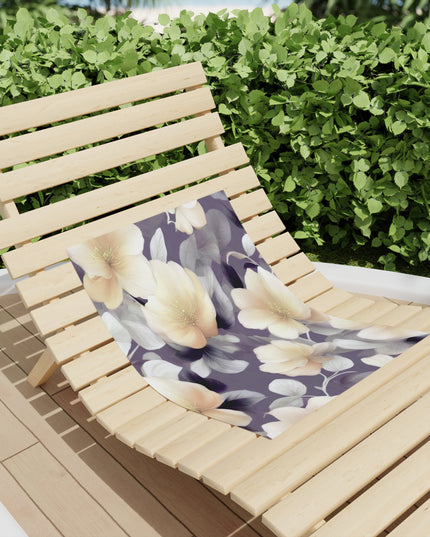 White Blush Floral Bunch Beach Towel, 18" x 27"