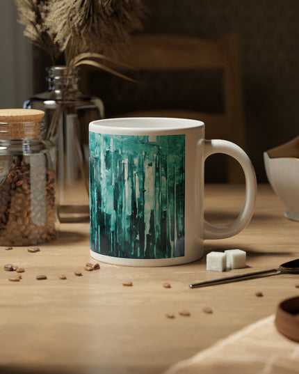 Striped Tif 20 oz White Glossy Jumbo Mug