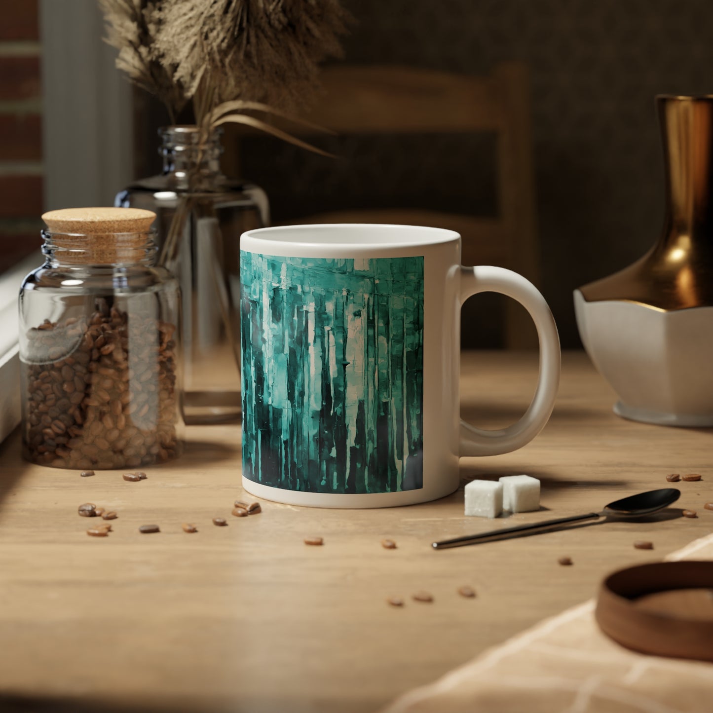 Striped Tif 20 oz White Glossy Jumbo Mug