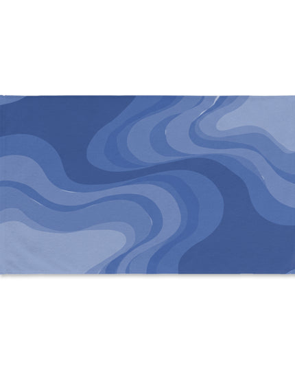 Deep Blue Wavey Hand Towel, 16" x 28"