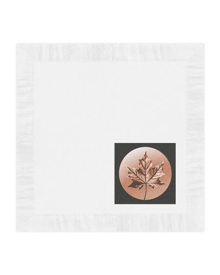 Soft Maple Leaf White Coined Napkins, 4.8" x 4.8"