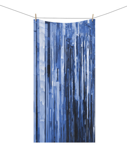 Striped Deep Blue 30" x 60" Mink-Cotton Towel (50% polyester, 50% cotton)