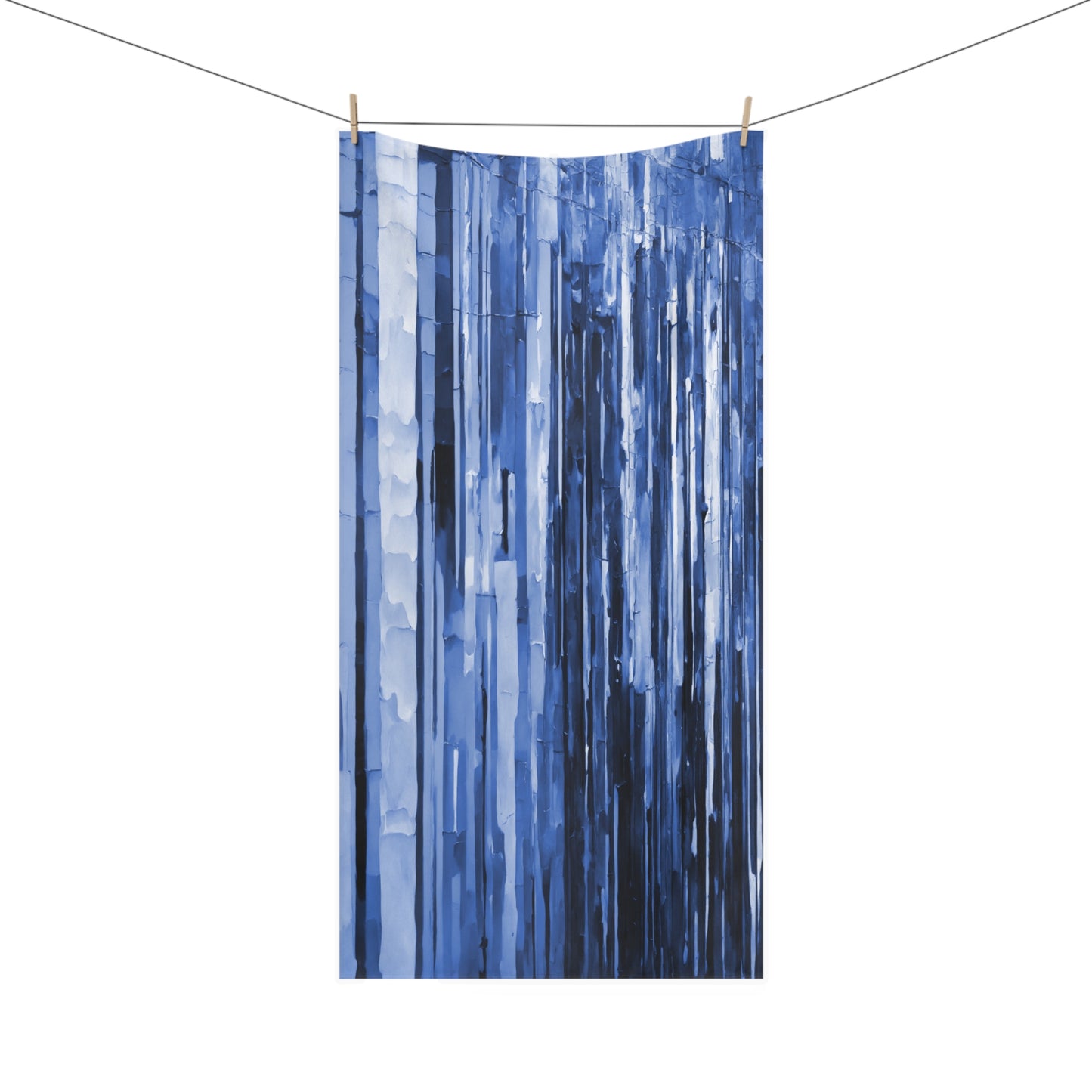 Striped Deep Blue 30" x 60" Mink-Cotton Towel (50% polyester, 50% cotton)