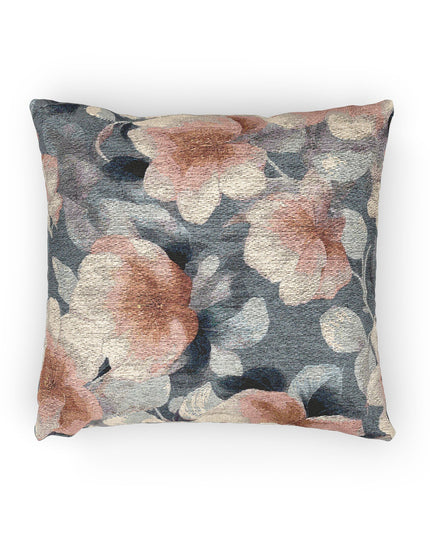 Red White Florals Woven Pillow, 17" x 18"